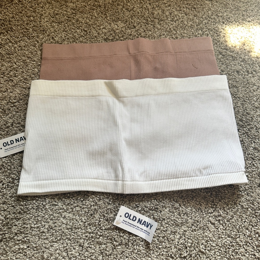 Old Navy Ribbed strapless bra in Brown and Cream - set of 2